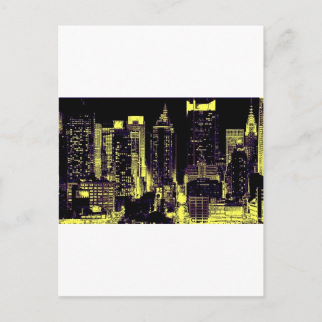 New York City at Night Postkarte (Vorderseite)