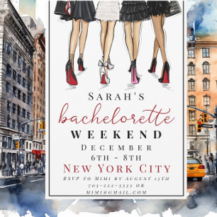 New York City Bachelorette Weekend Fashion Party Einladung