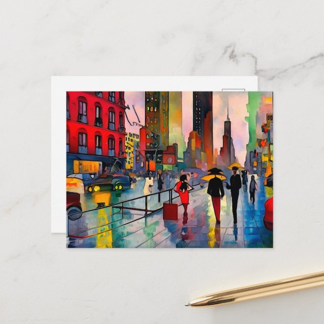 New York City besuchen Postkarte (Vorderseite/Rückseite Beispiel)