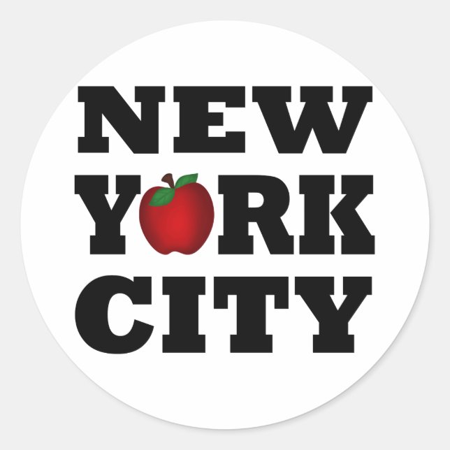 New York City (Big Apple) Runder Aufkleber (Vorderseite)