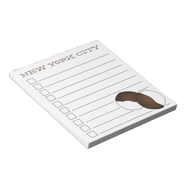 New York City Black and White Cookie NYC Checklist Notizblock (angewinkelt)