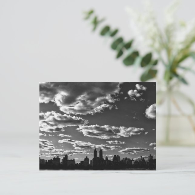 New York City Black and White Landschaft Postkarte (Stehend Vorderseite)
