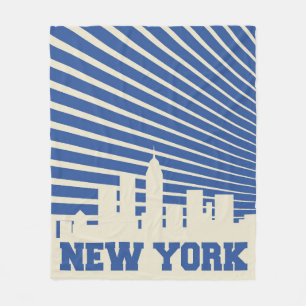 New York City Blau Fleecedecke