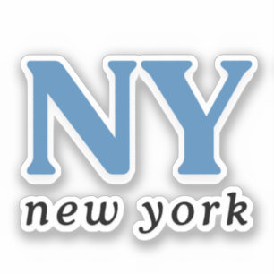 New York City Blau Moderner Buchstabe Aufkleber
