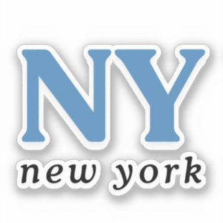 New York City Blau Moderner Buchstabe Aufkleber