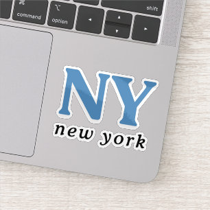 New York City Blau Moderner Buchstabe Aufkleber