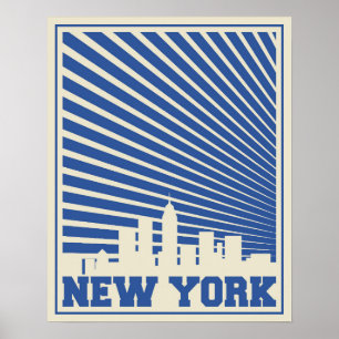 New York City Blau Poster