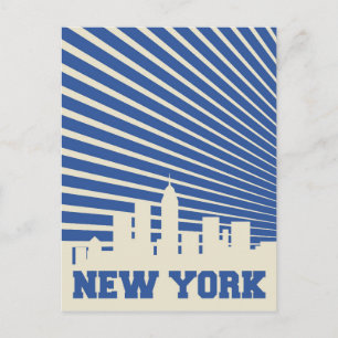 New York City Blau Postkarte