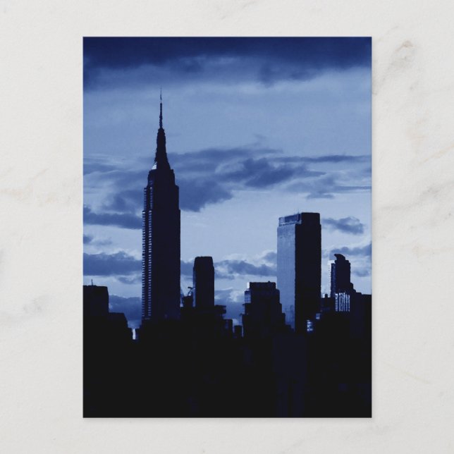 New York City & Blue Night Postkarte (Vorderseite)