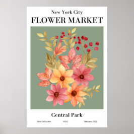 New York City Blumen Market Central Park Poster