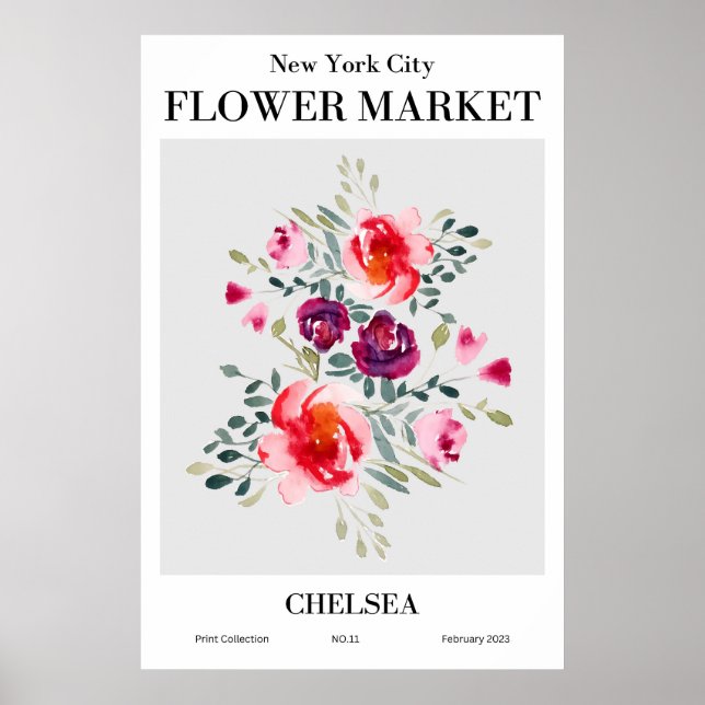 New York City Blumen Market Chelsea Poster (Vorne)