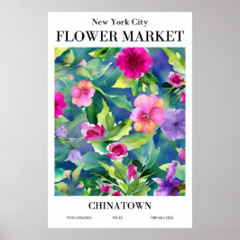 New York City Blumen Market Chinatown Poster