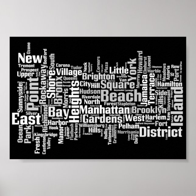 New York City Boroughs Poster (Vorne)
