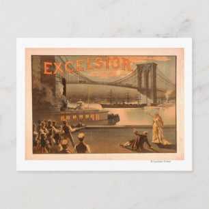 New York City Brooklyn Bridge "Excelsior" Postkarte