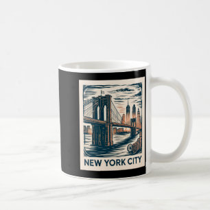 New York City Brooklyn Bridge Fette Retro-Skyline  Kaffeetasse