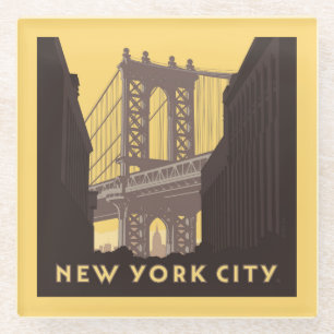 New York City Brooklyn Bridge Glasuntersetzer