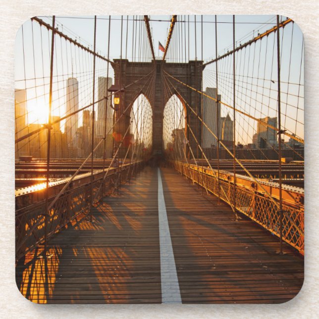 New York City Brooklyn Bridge Sunrise Getränkeuntersetzer (Vorderseite)