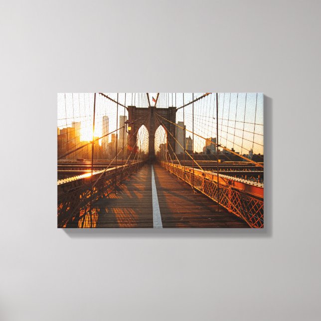 New York City Brooklyn Bridge Sunrise Leinwanddruck (Vorderseite)