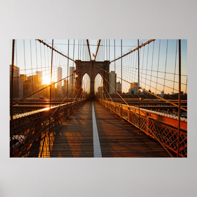 New York City Brooklyn Bridge Sunrise Poster (Vorne)