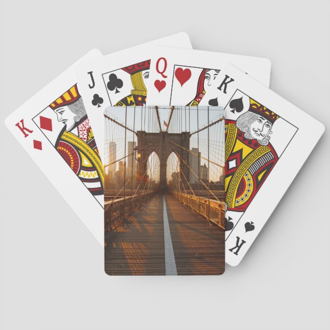 New York City Brooklyn Bridge Sunrise Spielkarten (Rückseite)
