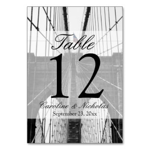 New York City Brooklyn Bridge Wedding Tischnummer