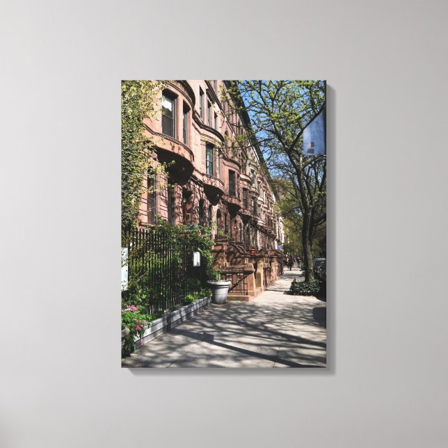 New York City Brownstones Upper West Side NYC Leinwanddruck (Vorderseite)