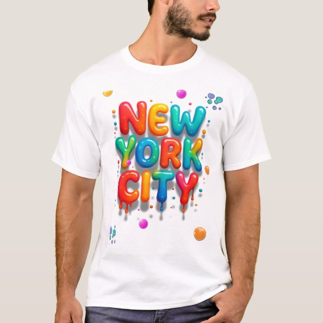 New York City Bubble Letters T-Shirt (Vorderseite)