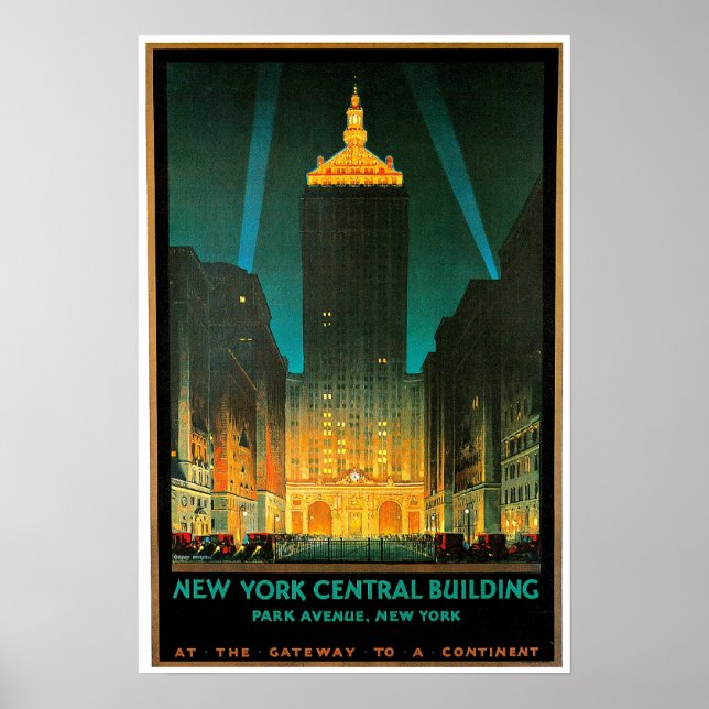 New York City Central Gebäude Travel Art Poster (Vorne)