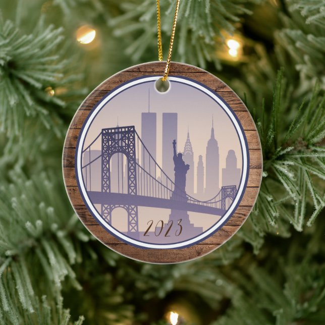 New York City Christmas - Name des benutzerdefinie Keramik Ornament (Baum)