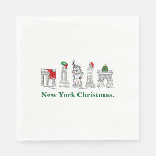 New York City Christmas NYC Gebäude Holiday Serviette