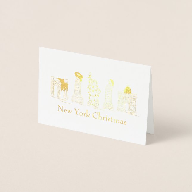 New York City Christmas NYC Holiday Sehenswürdigke Folienkarte (Vorderseite)