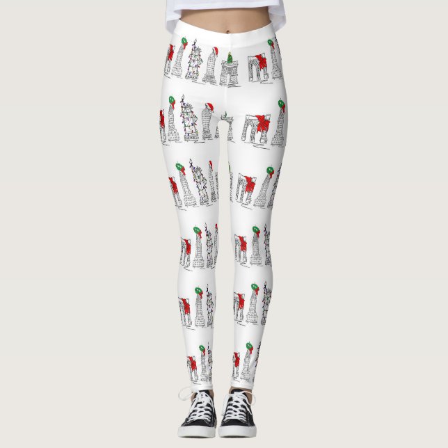 New York City Christmas NYC Sehenswürdigkeiten Hol Leggings (Vorderseite)