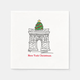 New York City Christmas NYC Weihnachtsbaum Serviette