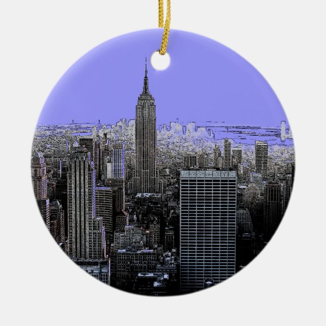 New York City Christmas Tree Ornaments Keramikornament (Vorne)