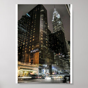 New York City Chrysler Building Nachthimmel Stadta Poster