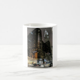 New York City Chrysler Building Nachthimmel Stadtb Kaffeetasse