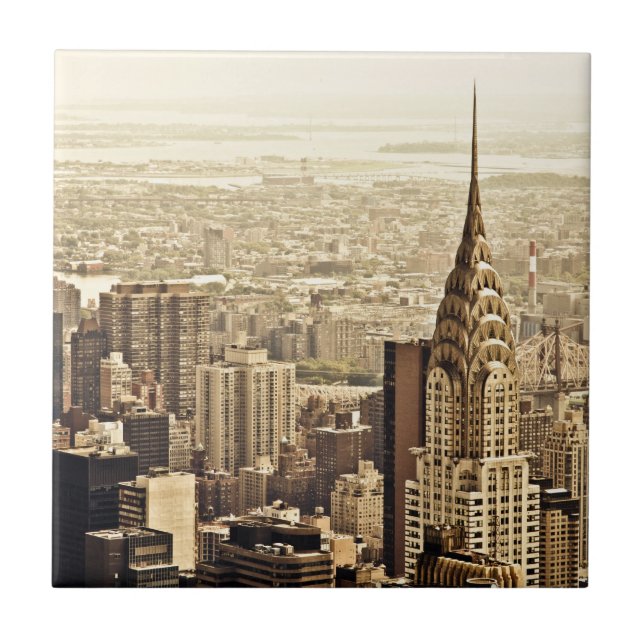 New York City - Chrysler-Gebäude Fliese (Vorderseite)