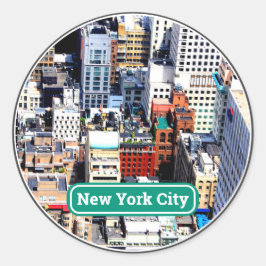 New York City - Dekorationsobjekt Runder Aufkleber