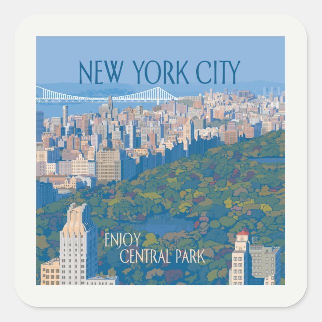 New York City | Der Central Park Quadratischer Aufkleber (Vorderseite)