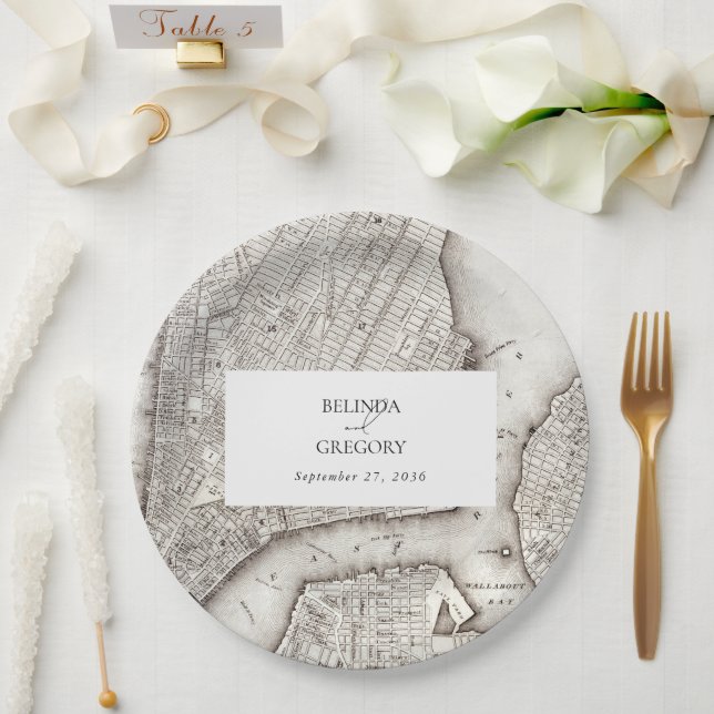 New York City Destination NYC Wedding Pappteller (Hochzeit)