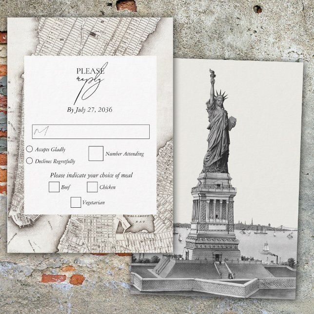 New York City Destination NYC Wedding RSVP Karte (New York City Destination NYC Wedding RSVP Card)