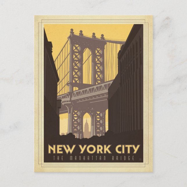 New York City | Die Manhattan-Brücke Postkarte (Vorderseite)
