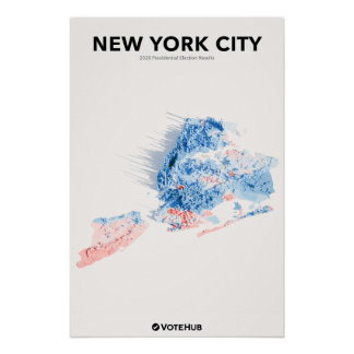 New York City - Ergebnisse der Präsidentschaftswah Poster