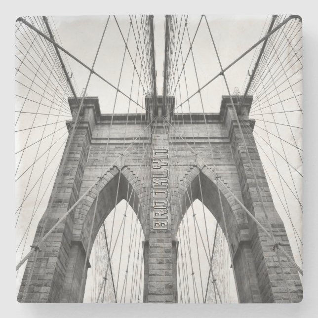 New York City Famous Brooklyn Bridge Steinuntersetzer (Vorderseite)