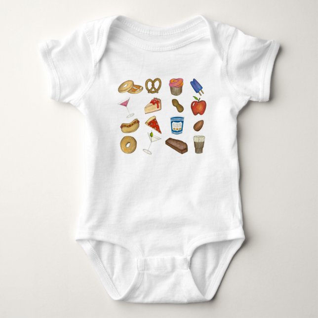 New York City Feinschmecker NYC Foods Tourist Food Baby Strampler (Vorderseite)