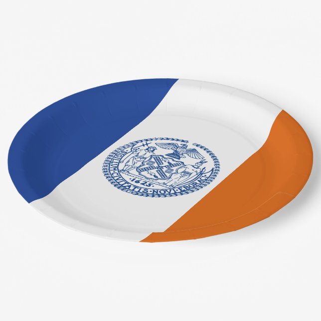 New York City Flag Pappteller (Schrägansicht)