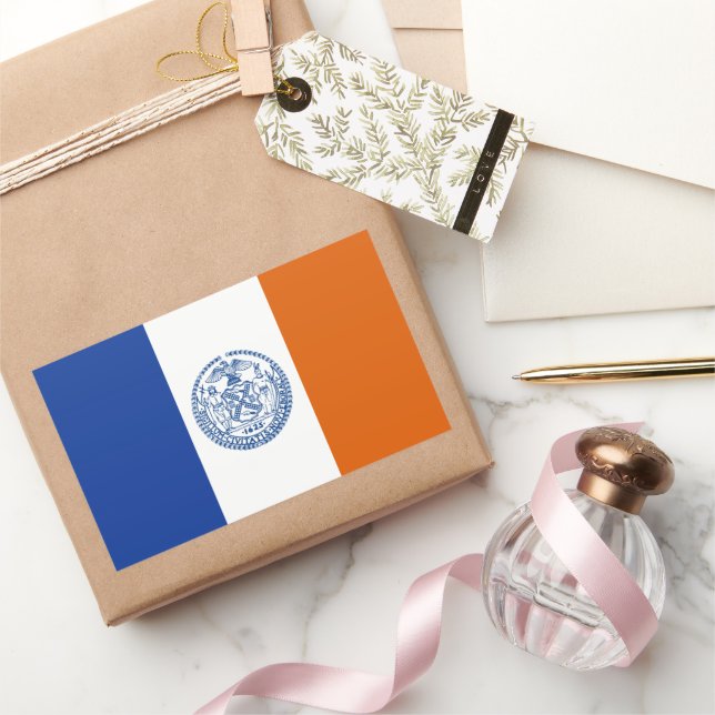 New York City-Flagge Rechteckiger Aufkleber (Schenken)