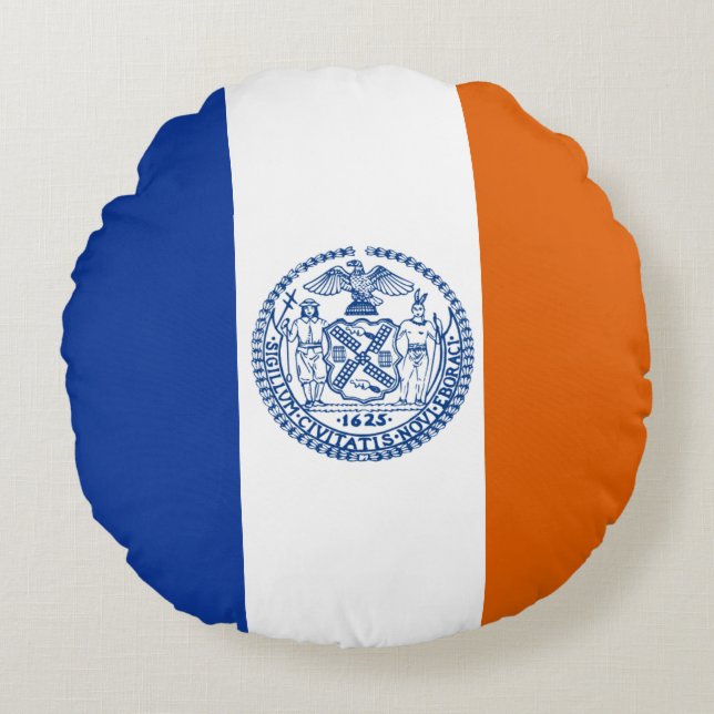 New York City-Flagge Rundes Kissen (Vorderseite)