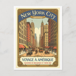 New York City, französischer Retro-Broadway & 73rd Postkarte