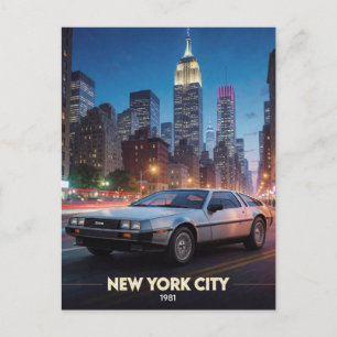 New York City futuristische Autokultur 1981 Postkarte